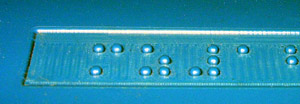 Engraved Braille sample