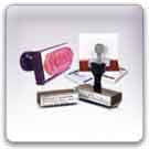 Traditional Wood Handle Rubber Stamps and Ink Pads