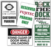 Vinyl letters and graphics on white aluminum