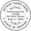 IN-NOT-RND - Indiana Round Notary Stamp